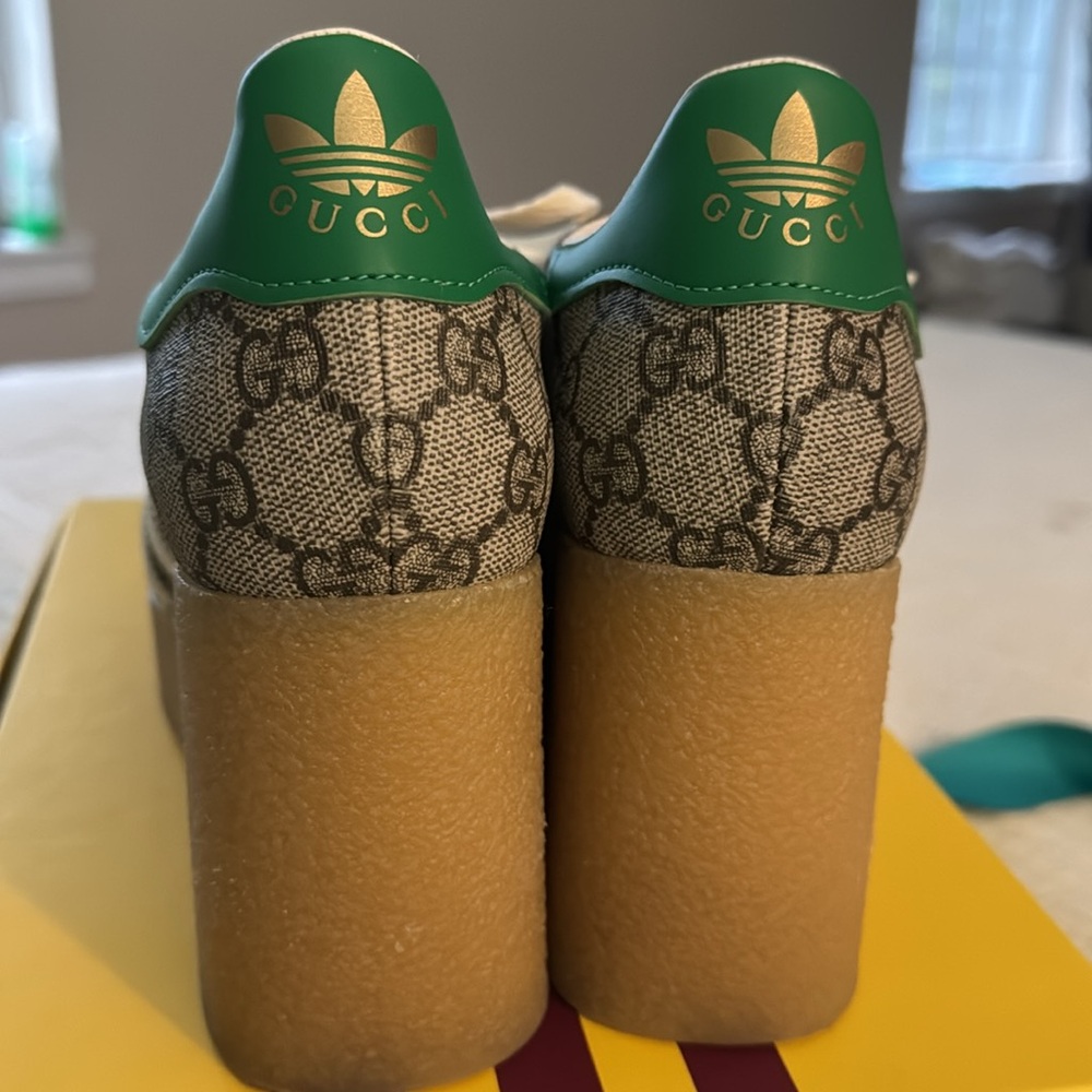 Gucci Brown and Green Wedge Shoes with adidas Iconic Design - Picture 4 of 8